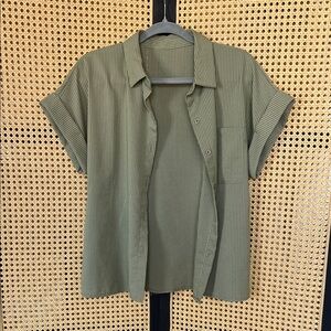 Green Striped Linen shirt